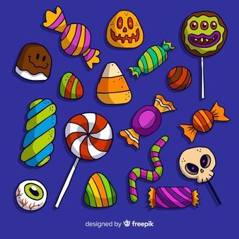 Colección de dulces de halloween dibujados a mano | Vector Gratis Candy Drawing, Candy Clipart, Halloween Illustrations, Dulces Halloween, Halloween Elements, Halloween Paper Crafts, Candy Collection, Drawing Letters, Halloween Wallpaper Iphone