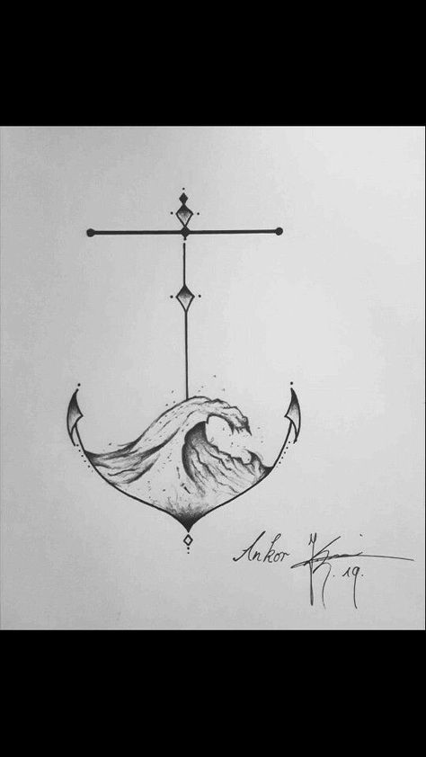 Irish Compass Tattoo, Anchor With Waves Tattoo, Anchor Wave Tattoo, Small Nautical Tattoo, Nautical Tattoo Ideas, Zee Tattoo, Anchor Tattoo Ideas, Nautical Tattoos, Anker Tattoo