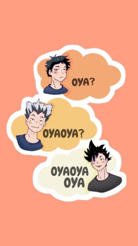 #haikyuu #oya #wallpaper Haikyuu Wallpaper Fanart, Haikyuu Wallpaper Funny, Haikyuu Wallpaper Cute, Haikyu Wallpaper Iphone, Haikyu Lockscreen, Cute Haikyuu Wallpaper, Haikyuu Wallpaper Lockscreen, Oya Oya Oya Haikyuu, Haikyuu Lockscreen