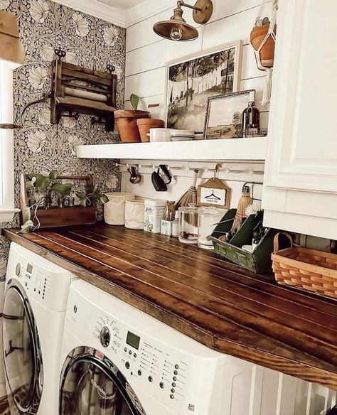 Western Laundry Room, Laundry Room Redesign, Cottage Laundry Room, Laundy Room, House Laundry Room, Property Ideas, Vintage Laundry Room, House Makeovers, Farmhouse Inspiration