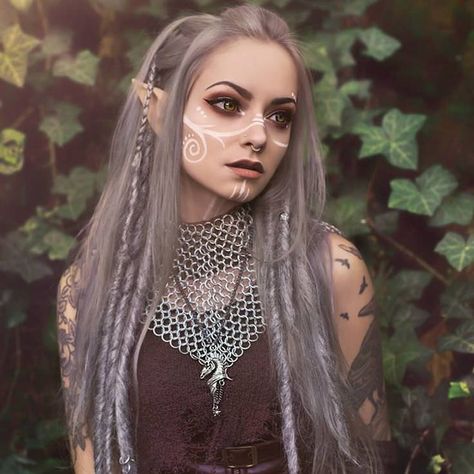 Shaman and amazon cosplay - Album on Imgur Cosplay Elf, Elf Kostüm, Fantasy Make-up, Makeup Lipgloss, Elf Cosplay, Sugar Skull Makeup, Smink Inspiration, Elf Costume, Idee Cosplay