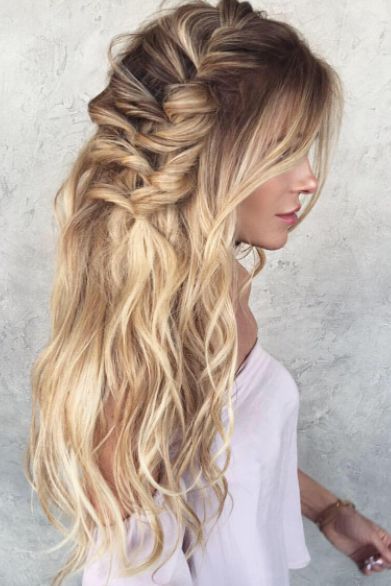 Beach waves and braids Hairstyle Casual, Easy Wedding Guest Hairstyles, Waterfall Braid Hairstyle, Guest Hairstyles, Luxy Hair, Beach Wave Hair, Braid Hairstyle, Luxury Vehicles, Wedding Guest Hairstyles