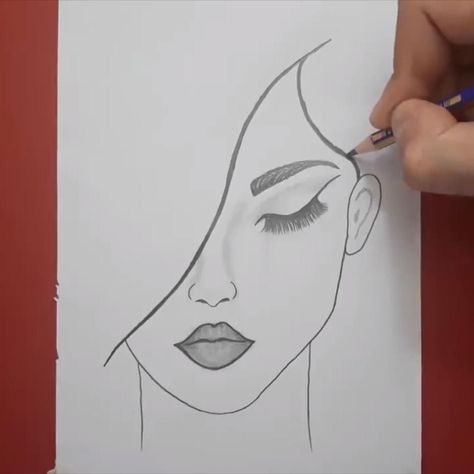 easy sketches beautiful girl face sketch easy Drawing Ideas Faces Sketches Easy, Easy And Nice Drawings, Sketches Of Faces Easy, Nice Drawings Easy Cute, Easy Sketches Videos, Anime Sketch Easy Pencil Tutorial, Nice Easy Drawings, Sketch Face Easy, Drawing Sketches Videos