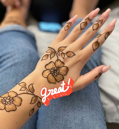 Floral Henna Designs Simple, Wedding Henna Designs, Floral Henna Designs, Mehndi Designs Bridal Hands, Finger Henna Designs, Beginner Henna Designs, Very Simple Mehndi Designs, Simple Mehndi Designs Fingers, Henna Inspired Tattoos