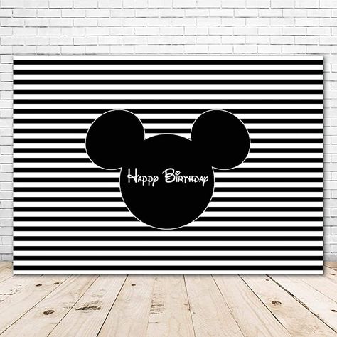 Mickey Mouse Backdrop, Black And White Mickey Mouse, Happy Birthday Mickey Mouse, Mickey Mouse Background, Mickey Mouse Decorations, Mickey Theme, Mickey Birthday Party, Classic Mickey Mouse, Mickey Mouse Cake