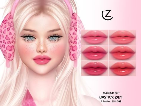 The Sims Resource - MAKEUP SET-LIPSTICK Z471 Sims 4 Cc Skin Details Lips, Sims4 Lips, Sims 4 Lipstick, Ts4 Mod, Sims Makeup, Sims 4 Hair Male, Sims 4 Cheats, The Sims 4 Skin, Makeup Cc