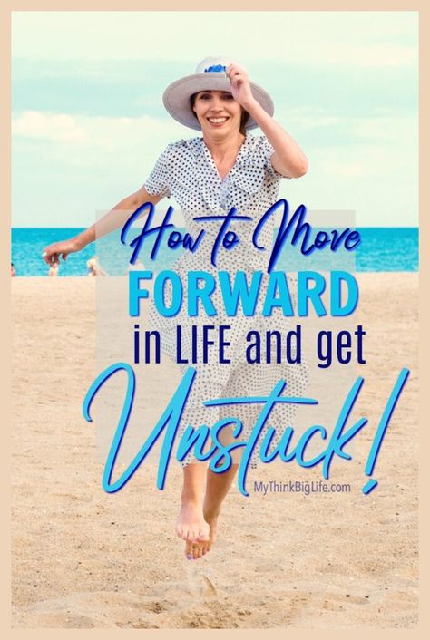 You can move forward in life when you feel stuck. Here are seven tips you can do now to get unstuck and get your life back on track. #get unstuck #move forward #tips to get unstuck Life Back On Track, Get Unstuck, How To Move Forward, Feel Stuck, Ways To Be Happier, Mental Energy, Finding Happiness, Think Big, Get Your Life