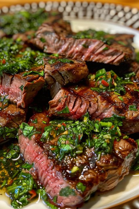 "Experience a burst of flavor with Chimichurri Grilled Steak! 🥩🌿 Ideal for those who love a blend of savory and tangy goodness. 🌿✨ #SteakLovers #ChimichurriSauce #DeliciousDishes" Tender Steak, Fire Food, Chimichurri Sauce, Healthy Food Dishes, Food Babe, Grilled Steak, The Senses, Food Restaurant, Breakfast Lunch Dinner