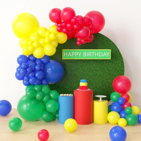 PRICES MAY VARY. Includes 124 pcs of red, blue, yellow & green latex balloons in multiple sizes to create a stunning balloon arch backdrop Comes with balloon garland DIY accessories like strips & glue dots for easy assembly within 30-60 mins Perfect for kids' birthday parties, baby showers & other celebrations with Sesame Street theme Quality latex balloons maintain shape & color; electric pump recommended for consistent inflation Small dust on balloons prevents sticking; differences in balloon Elmo Second Birthday Party Boy, Sesame Street Themed Birthday Party, Sesame Street Balloon Arch, Library Friends, Elmo Birthday Party Boy, Sesame Street Birthday Party Ideas, Elmo First Birthday, Friends Birthday Party, Elmo Birthday Party