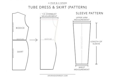 Tube Dress & Skirt (pattern) Tube Dress Pattern, Diy Bra Pattern, Tube Gown, Leather Tube Dress, Diy Maternity Clothes, Pinafore Dress Pattern, British Sewing Bee, Great British Sewing Bee, Sleeveless Top Pattern