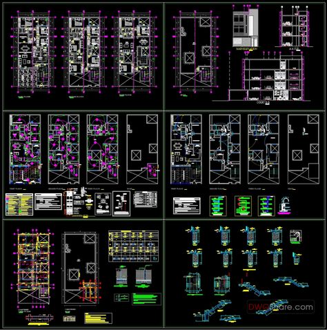 Apartment Plans AutoCAD File Free Download Autocad Plan With Dimension, Autocad Plan, 20x40 House Plans, Autocad Revit, Simple Apartments, Simple Floor Plans, Architecture Drawing Plan, Home Door Design, Plumbing Drawing