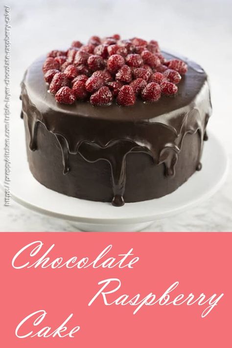 Chocolate Raspberry Cake With Ganache, Chocolate Raspberry Ganache Cake, Raspberry Cakes, Chocolate Raspberry Cake Recipe, Raspberry Cake Recipes, Chocolate Peanut Butter Desserts, Buttercream Chocolate, Ganache Cake, Chocolate Raspberry Cake