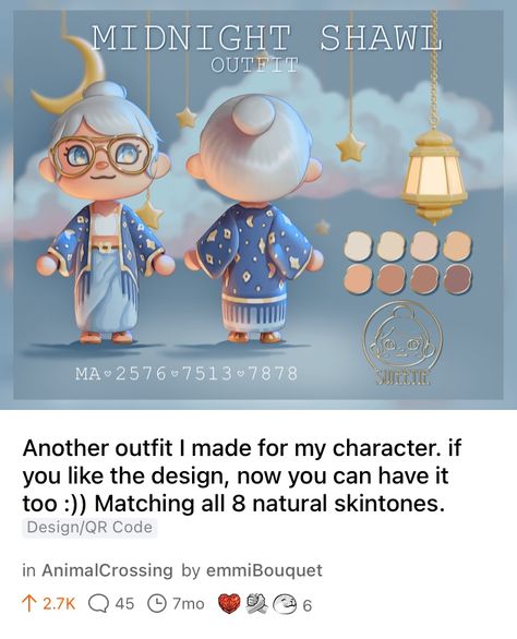 Animal Crossing Pajamas Code, Shawl Outfit, Animal Crossing Qr, Animal Crossing, Shawl, Coding, Animals, Quick Saves, Design