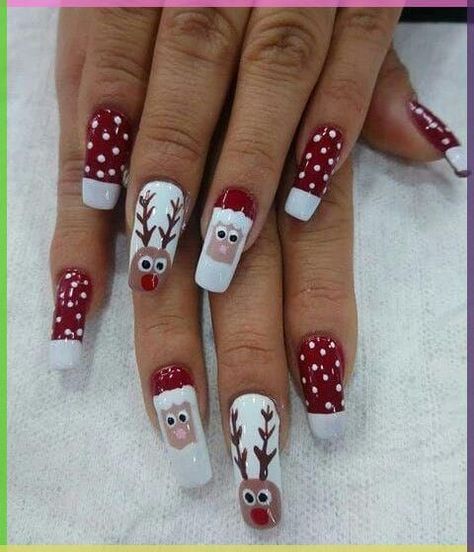 Unleash your creativity with our Christmas nail art inspirations! 🎅 From cute Santa faces to elegant Christmas trees, these designs will keep your nails merry and bright throughout the holiday season. #NailArtIdeas #FestiveNails Father Christmas Nails, Christmas Nail Designs Holiday, 100 Red Roses, Christmas Nail Designs Easy, Fall Thanksgiving Nails, Negative Space Nail Art, Easter Nail Art, Christmas Gel, Cute Christmas Nails