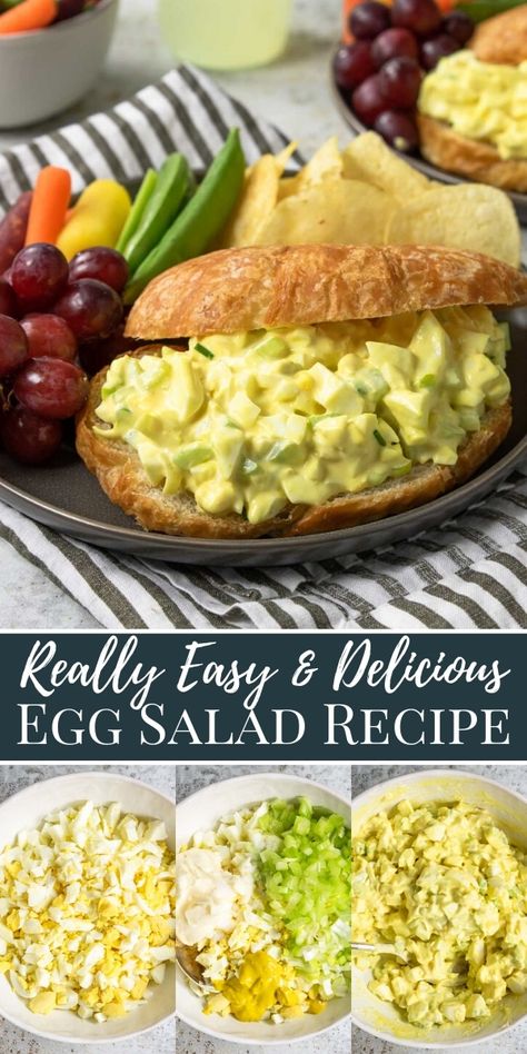 Egg Salad Recipe Easy, Egg Salad Recipe Healthy, Egg Salad Sandwich Recipe, Best Egg Salad Recipe, Celery Recipes, Egg Salad Sandwich, Easy Egg Salad, Classic Egg Salad, Egg Salad Sandwiches