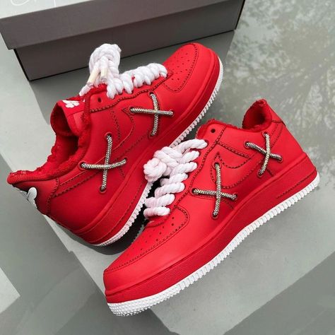 Tomato Red “✘✘” Customs this new colorway came out smooth! What you think? 🍅🔥 • If your looking for any dope customizations everything on my page is for sale & I also do personal requests, Dm me for any inquiries 🤝 • #customshoes #shoecustoms #customizedshoes #sneakercustoms #customsneakers #customaf1 #angelusdirect #kaws #explorepage #flyestcreations Customizable Red Sneakers For Streetwear, Red Mid-top Custom Sneakers, Custom Synthetic Mid-top Sneakers With Red Sole, Red Urban Custom Sneakers For Streetwear, Red Custom Sneakers For Streetwear, Custom Af1, Custom Sneakers, Custom Shoes, Dm Me