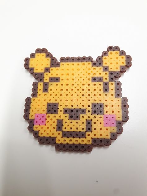 Winnie the Pooh mini beads Winnie The Pooh Fuse Beads, Winnie The Pooh Hama Beads, Disney Fuse Beads, Mini Melty Beads Patterns, Pooh Perler Beads, Winnie The Pooh Perler Beads, Iron Beads Disney, Hama Beads Easy, Perler Beads Ideas Disney