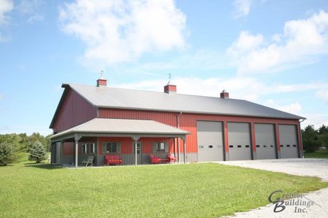 Metal Shop Houses, Lester Buildings, Pole Barn Designs, Metal Shop Building, Metal Building Designs, Metal Barn Homes, Post Frame Building, Metal Building Home, Pole Buildings