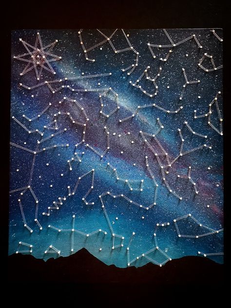 Constellation, Starsky, Galaxy Constellation Art For Kids, Constellations Craft, Constellation Crafts, Universe Activities, Constellation Craft, Farewell Party Decorations, Space Art Projects, Chinese Mountains, Physics Projects