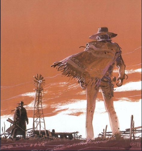 Western Gunslinger Art, Where Did You Sleep Last Night, Jean Giraud, Western Artwork, Cowboy Aesthetic, Arte Peculiar, Wilde Westen, Western Comics, Image Nature