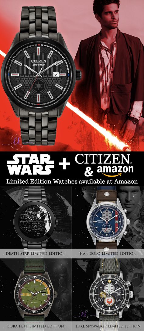 OMG! Look at this! Get your Limited Edition Star Wars Citizen Watches on Amazon! #affiliate #starwars #citizen #watches #giftideas #TheRiseOfSkywalker Citizen Watches, Eco Drive Watches, Citizen Watch, Citizen Eco, Limited Edition Watches, Disney Holiday, Eco Drive, Disney Diy, Star Citizen