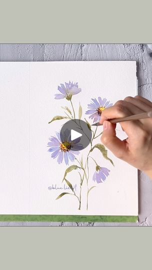 Watercolour Journal, Color Projects, Aster Flowers, Loose Watercolor Flowers, Painting 101, Learn Watercolor Painting, Water Paint, Aster Flower, Learn Watercolor