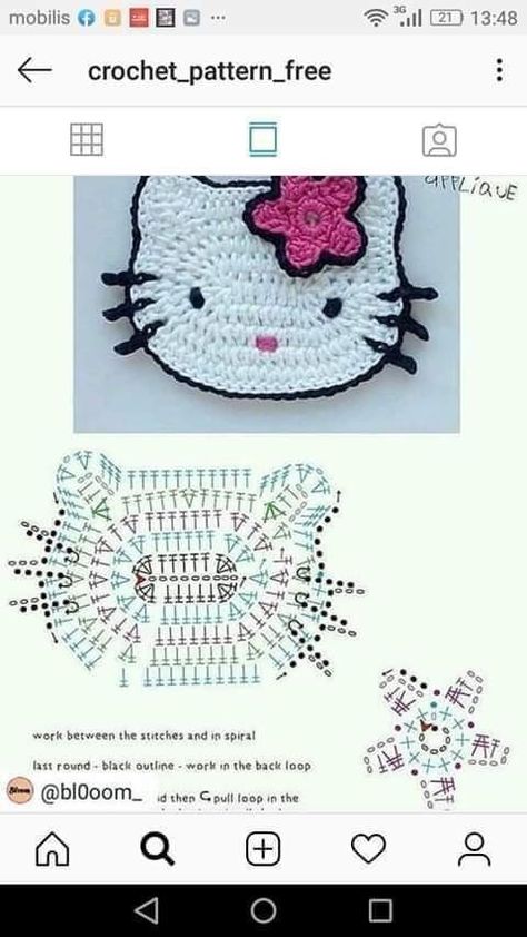 Crochet Hello Kitty, Kat Haken, Projek Menjahit, Hello Kitty Crochet, Hello Kitty Purse, Pola Amigurumi, Crochet Ornaments, Pola Kristik, Crochet Bookmarks