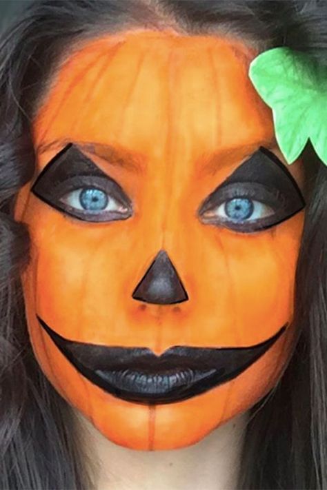 Jackolantern Makeup Halloween, Jackolantern Makeup, Halloween Makeup Pumpkin, Pumpkin Makeup Ideas, Modern Mohawk, Face Painting Halloween Kids, Work Costumes, Sfx Ideas, Pumpkin Makeup