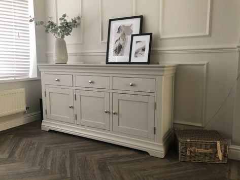 Toulouse Grey Painted Large 160cm Sideboard | Fully Assembled Sideboard With Drawers, Cornforth White, Sideboard Styles, Painted Sideboard, Sideboard Grey, Dining Room Style, Black Sideboard, Large Sideboard, Wood Sample