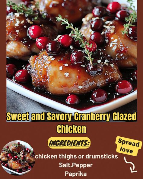 Sweet and Savory Cranberry Glazed Chicken Cranberry Glaze, Chicken Store, Fried Chicken Legs, Frozen Cranberries, Glazed Chicken, Bacon Cheeseburger, Frozen Chicken, Fresh Cranberries, Beef Casserole