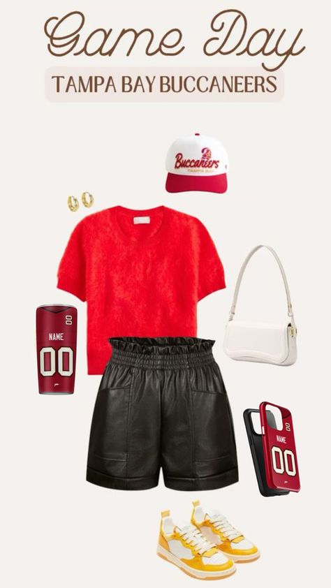 Get game day ready with our Tampa Bay Buccaneers women’s football game day outfit idea! From custom Buccaneers jerseys to cozy hoodies and stylish accessories, we’ve curated the perfect looks for female fans. Personalize your outfit with your name or favorite player’s number for a unique touch. Whether you’re at Raymond James Stadium or watching from home, these custom outfits will keep you comfortable and stylish while supporting the Buccaneers all NFL season long! Football Game Day Outfit, Raymond James Stadium, Gameday Outfits, Custom Outfits, Game Day Outfit, Got Game, Nfl Season, Nfl Gear, Team Jersey