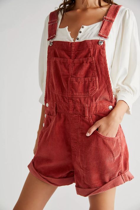 Ziggy Cord Shortalls | Free People Ziggy Overalls, Corduroy Dungarees, Corduroy Overall, What Should I Wear, Trendy Outfits For Teens, New Tops, Boho Clothing, Free Clothes, Overall Shorts