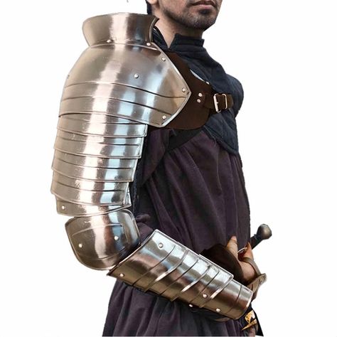 PRICES MAY VARY. ✔️★ MEDIEVAL ROMAN GLADIATOR SPARTACUS KNIGHT ARMOR FULL HAND ARM PROTECTION COSTUME BY AnNafi:- Full arm sleeve armour (single arm costume), shoulder medieval armor is made up of High Quality 18 gauge Steel with Historically accurate and authentic design. Armor is Fully Wearable.  ✔️★ PREMIUM QUALITY ADJUSTABLE LEATHER STRAPS:- The Single Arm Armour Costume comes with proper Adjustable Leather Straps, made from thick leather. Also the inside of the armor is coated with rust fre Nautical Instruments, Gladiator Halloween, Roman Knight, Gladiator Armor, Gladiator Costumes, Men Halloween, Ancient Warfare, Larp Costume, Shoulder Armor