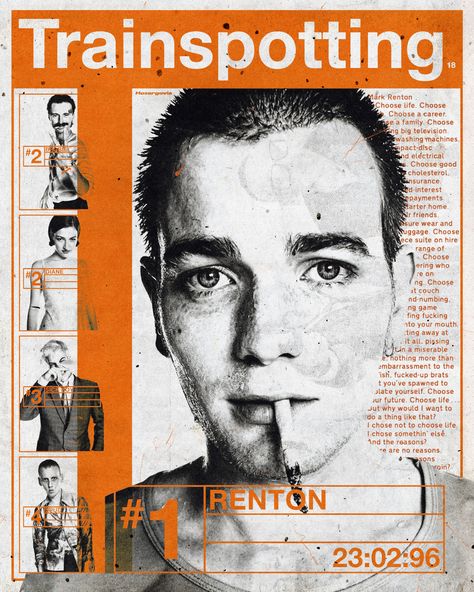 Trainspotting posters by @hozergovia Trainspotting Movie Poster, Trainspotting Book, Broadside Poster, Trainspotting Poster, Cinema Art, Film Poster Design, I Love Cinema, Trainspotting, Graphic Poster Art