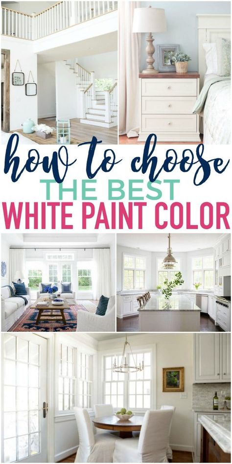 How to Choose the Best White Paint Color | The Turquoise Home White Paint Colors For Kitchen Walls, White Rooms With Pops Of Color, Good Living Room Colors, Bath Diy, White Interior Paint, White Paint Color, White Wall Paint, Building Details, Best Interior Paint