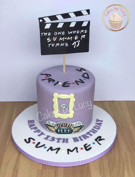 Friends theme 13th birthday cake 13 Yo Birthday Cake, 13yrs Old Birthday Ideas, 13th Birthday Cake Aesthetic, Birthday Cake Ideas For 13 Year Girl, Cake Ideas For 13th Birthday Girl, 13 Birthday Cake Girl, Girls 13th Birthday Cake, Birthday Cakes For 13th Birthday Girl, 13 Year Girl Birthday Cake