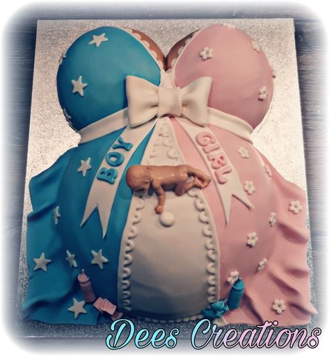 Belly cake, gender reveal, boy or girl, baby, babyshower cake Cake Gender Reveal, Belly Cast Decorating, Pregnant Belly Cakes, Gender Reveal Boy, Belly Cakes, Pregnancy Ideas, Gender Reveal Cupcakes, Boy Or Girl Baby, Baby Reveal Party