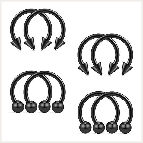 316L Surgical Steel Ball&Spike Horseshoe Nose Septum Piercing Ring CBR 16G 4-8PCS Nose Septum Piercing, Dermal Piercing Jewelry, Nose Bone Stud, Nose Septum, Septum Piercings, Silver Nose Ring, Body Jewelry Piercing, Piercing Ring, Nose Hoop