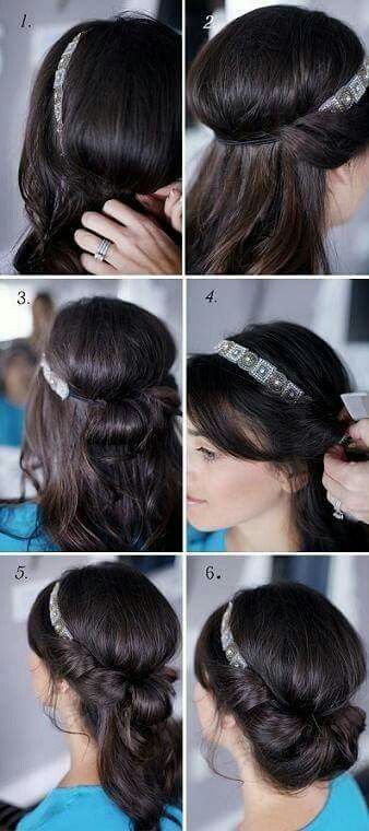 . Tutorial Chignon, Bike Commute, Penteado Cabelo Curto, Wedding Hairstyle, Hair Updo, Hair Dos, Headband Hairstyles, Gorgeous Hair, Hair Day