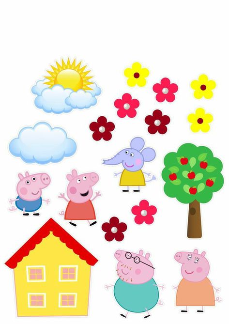 Pepa Pig Cake Topper Printable, Peppa Pig Topper Printable, Peppa Pig Cake Topper Printable, Peppa Pig Images, Peppa Pig Pictures, Peppa Pig Birthday Party Decorations, Peppa Pig Cake Topper, Easter Arrangement, Peppa Pig Cake