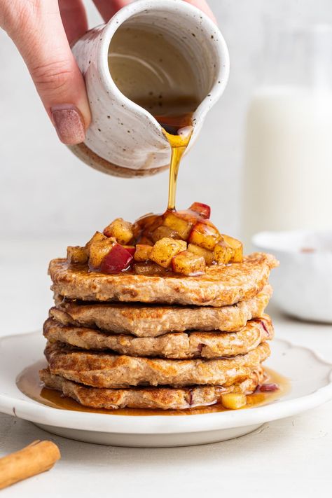 Oatmeal Cottage Cheese Pancakes, Old Fashioned Oatmeal, Cheese Pancakes, Cottage Cheese Pancakes, Apple Maple, Apple Oatmeal, Apple Pancakes, Oatmeal Pancakes, Apple Fritters