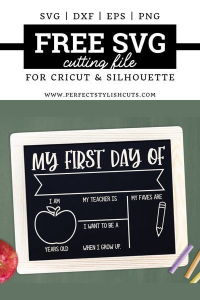 Download this Free First Day Of School Chalkboard Sign SVG File for Cricut and Silhouette Cameo projects. If you like DIY Back to School crafts, then this is the perfect design for you to add to… More First Day Of School Chalkboard, Diy Back To School, First Day School, School Chalkboard, Back To School Crafts, Chalkboard Sign, 1st Day Of School, School Signs, Cricut Free