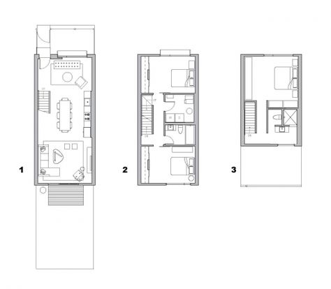 Flexhouse / Interface Studio Architects + Sullivan Goulette & Wilson Ground Plan, Narrow House Plans, Plan Floor, Townhouse Designs, Floor Plan Drawing, Narrow House, Floor Plan Layout, Tower House, Small House Plan