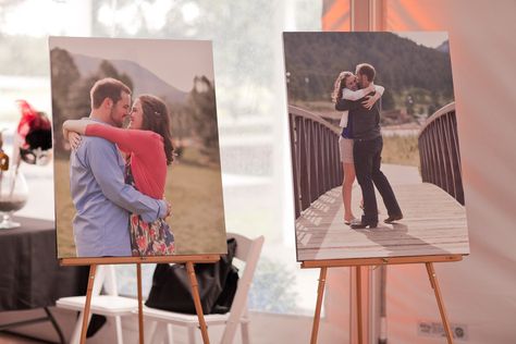 Pictures On Easels Display Wedding, Wedding Photos Display, Wedding Games For Guests, Wedding Photo Display, Tented Reception, Ideas Wedding Photos, Blush Wedding Flowers, Wedding Hairstyles Bride, Autumn Bride