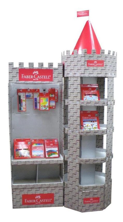 faber castle Christmas Tree Village Display, Produce Displays, Corrugated Packaging, Retail Design Display, Point Of Sale Display, Retail Store Display, Floor Display, Cardboard Display, Retail Displays