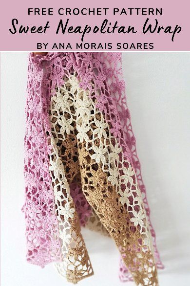 Free Crochet Pattern Sweet Neapolitan Wrap • Free Crochet Patterns Crochet Prayer Shawls, Crocheted Scarves, Crochet Shawl Pattern Free, Crochet Shawls And Wraps, Crochet Shawls, Crochet Wrap, Wrap Pattern, Freeform Crochet, Scarf Knitting Patterns