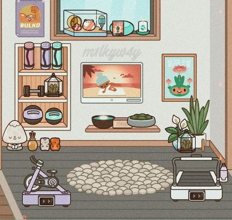 Toca Boca room ideas Workout Aesthetic Drawing, Toca Boca Workout Room Ideas, Toca Boca Room Ideas Care And Core, Toca Boca Yoga Room Ideas, Toca Boca Extra Room Ideas, Toca Boca Gym Room Ideas, Care And Core Toca Boca, Care And Core Toca Boca Ideas, Toca Boca Care And Core