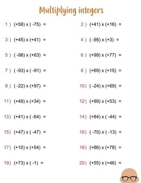 Multiplying and dividing integers worksheet Multiplication Of Integers, Multiplying Integers, Multiplying And Dividing Integers, Dividing Integers, Adding Integers, Integers Worksheet, Multiplication Problems, Rational Numbers, Multiplication Worksheets