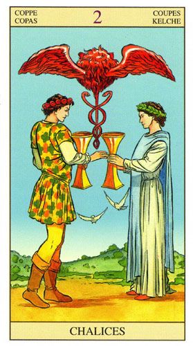 2 Of Cups, Two Of Swords, Two Of Cups, Tarot Decks Art, All Tarot Cards, Rider Waite Deck, Cups Tarot, Swords Tarot, Rainer Maria Rilke