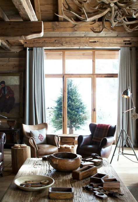 Chalet Living Room, Chalet Modern, Woodland Cabin, Mountain Interiors, Chalet Chic, Chalet Interior, Chalet Design, Chalet Style, Cabin Interiors